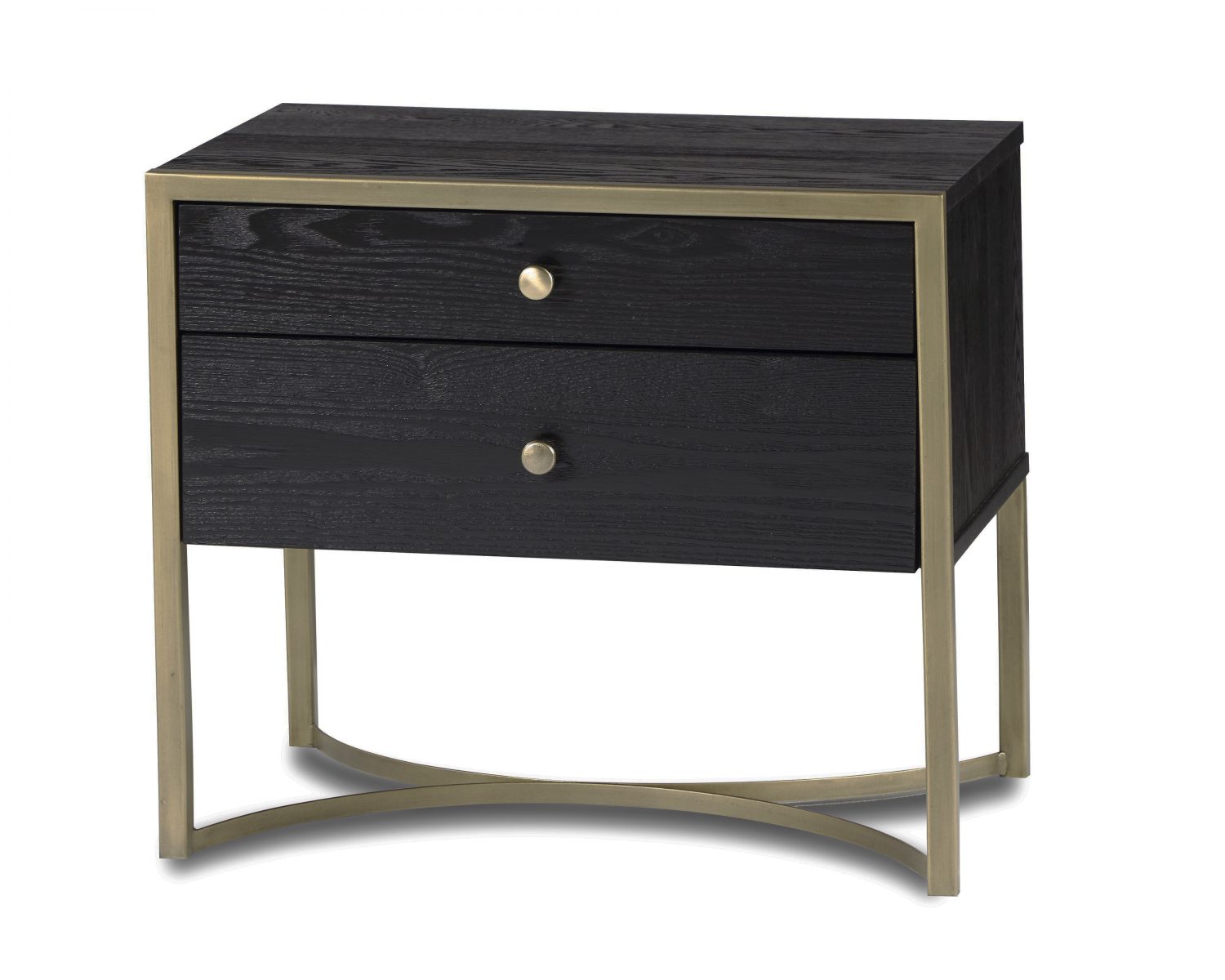 Dark wood and online gold bedside table