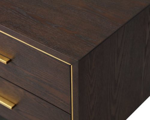 Liang & Eimil Tigur Bedside Table Dark Brown Brass GM-ST-148