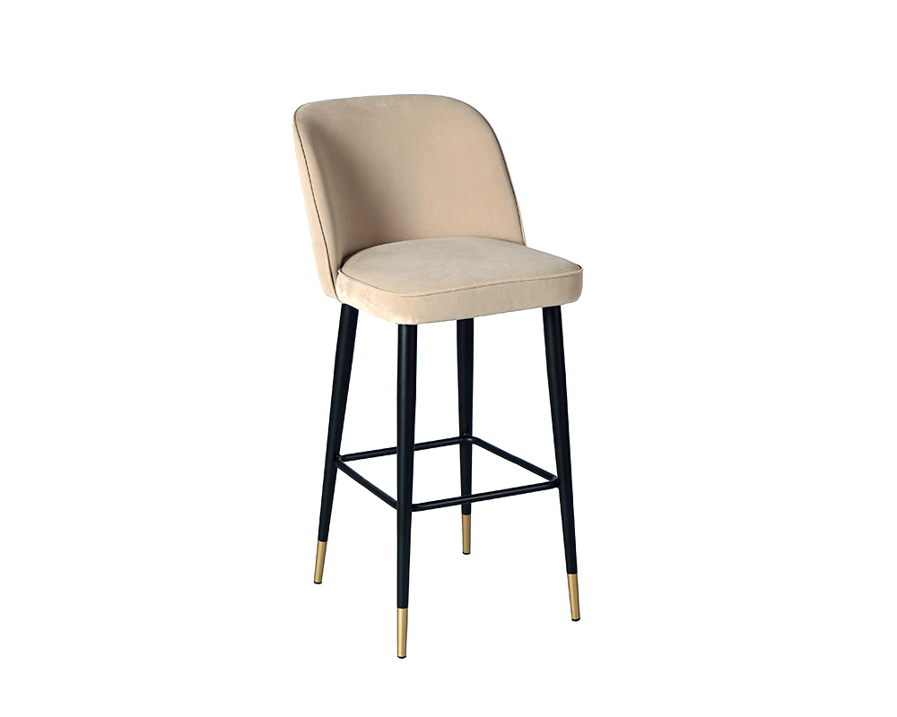 Jersey Bar Stool Kaster Mushroom Velvet - Liang & Eimil : Liang & Eimil